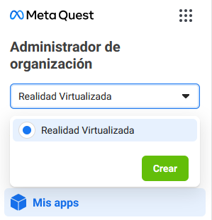 crear organizacion meta administrador de organizacion oculus developer desarrollador